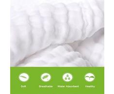 ZZKay Asciugamano da Bagno per I Bambini Neonati,100% Contone Bianco,Soffice,Comodo e Lavabile