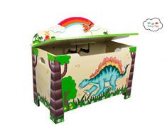 Fantasy Fields by Teamson Dinosaur Scatola per Giocattoli, Multicolore