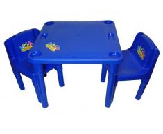 TSR - Tavolo per attività con 2 sedie da bambini, colore: blu