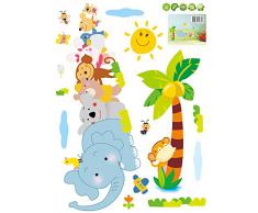 ADESIVO DA PARETE Murale DECORAZIONE Stickers Camera Bambini Bimba ANIMALI AY639