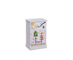 Vacchetti Giuseppe 8033360000 Mobiletto Happy Cassettiera 1 Anta e 1 Cassetto, Legno, Bianco, 38 x 28 x 58 cm