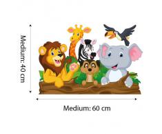 R00145 Adesivo murale per bambini Wall Art - Animaletti chiacchieroni - Misure 100x30 cm - Decorazione parete, adesivi per muro, carta da parati