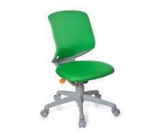 hjh OFFICE Kid Move Grey Sedia da Ufficio per Bambini, Girevole, 100 % Poliestere, Verde/Grigio