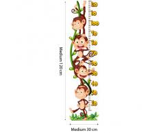 R00220 Adesivo murale per bambini Wall Art - Metro delle scimmiette - Misure 30x120 cm - Decorazione parete, adesivi per muro, carta da parati