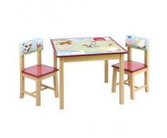 Guidecraft - Set tavolino e sedie per bambini, decorato con gli animali della fattoria