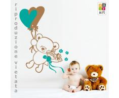Adesivo murale per bambini Wall Art "Orsetto in volo" - Misure 94x130 cm - Decorazione parete, adesivi per muro, carta da parati