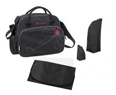 Badabulle Borsa Fasciatoio Vintage, Nero/Rosa