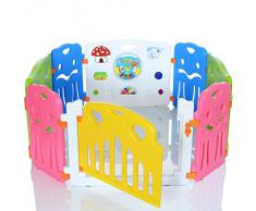 LCP Kids CORRAL - Box per bambini a 8 lati con cancelletto et + Giochi in un pannello