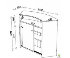 Simmob - Mobile bar - Bancone di accoglienza 2 porte nero - Colori - Buccia 911