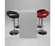 Tavolino da bar/bancone LOCK, legno, bianco lucido, con base ripiano, 130x 60x 105cm