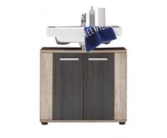 Trendteam 1408-301-58 Mobile sottolavabo a 2 ante, 70 x 61 x 32 cm, Marrone (Braun)