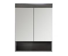 trendteam RN50121, armadietto a specchio, argento fumé, per il bagno, 58 x 75 x 18 cm
