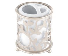 InterDesign Vine Portaspazzolini, Metallo, Bianco, 8.26x12.7x0.2 cm