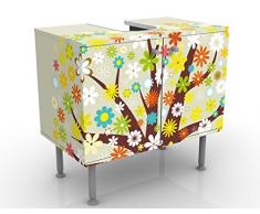 Mobile per lavabo design Dream Tree 60x55x35cm, basso, Larghezza: 60cm, regolabile, mobiletto da lavandino, lavandino, mobiletto da lavabo, lavabo, mobiletto, bagno, bagnetto, mobile da bagno