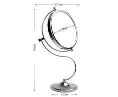 HIMRY® Doppio specchio / cosmetico specchio / trucco / Specchio cosmetico / vanity mirror, 8 pollici, ruotabile di 360 °. 2 facciate: lato normale e lato con ingrandimento 7x , 17,5 centimetri ø, cromato, KXD3103-7x