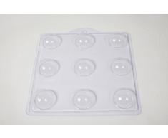 Piccolo Stampo per saponette / bombe da bagno con 9 cavità rotonde da 5cm M164