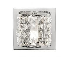 Oaks Illuminazione Etta Chrome Bagno Wall Light Completo di tonalità Opal Glass