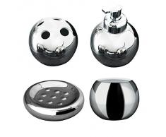 Ridder 229923000-350 Bowl - Set di accessori per il bagno, colore: Argento, 4 pz.