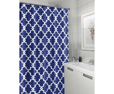 pinzz 'tessuto tessuto fodera Tende da doccia per bagno, impermeabile e antimuffa Blue