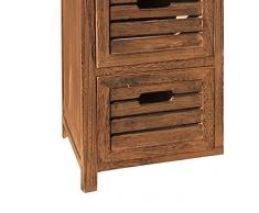 Rebecca Srl Mobile Cassettiera Credenza 6 Cassetti Legno Chiaro Vintage Retro Camera Bagno Soggiorno (0-3173 M)