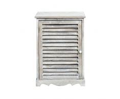 Mobili Rebecca® Comodino, Armadietto, Mobile bagno, 1 Anta, Legno, Bianco, Stile Vintage Retro Antico, Camera, Cucina, REBECCA MEDITERRANEA 59 x 41,5 cm x 32 cm (Cod. RE4343)