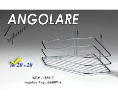 Arredo bagno: mensola angolare da muro parete in filo cromato, cm 20*20 ideale per ambiente doccia o cucina