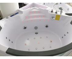 WorldLux Sicilia 678 Vasca da bagno angolare con idromassaggio, design moderno, con 21 getti