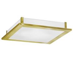 Plafoniera lampada bagno illuminazione ottone vetro opaco Eglo auriga 88094