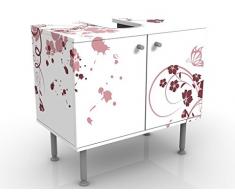 Mobile per lavabo design Apricot Blossom 60x55x35cm, basso, Larghezza: 60cm, regolabile, mobiletto da lavandino, lavandino, mobiletto da lavabo, lavabo, mobiletto, bagno, bagnetto, mobile da bagno