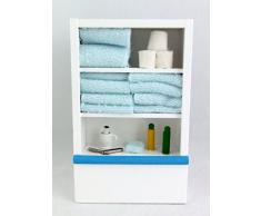 Dolls House Mobile da Bagno e Accessori Blu