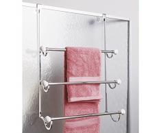 InterDesign York Mensole Portasciugamani da Porta Doccia, Metallo, Bianco, 45.72x30.5x38.1 cm