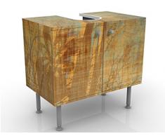 Mobile per lavabo design Flowers Underneath Ornamental Structure 60x55x35cm, basso, Larghezza: 60cm, regolabile, mobiletto da lavandino, lavandino, mobiletto da lavabo, lavabo, mobiletto, bagno, bagnetto, mobile da bagno