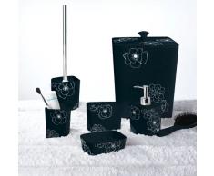 Ridder 229907100-350 - Set di 4 accessori per il bagno: bicchiere, distributore di sapone 270 ml, scopino per water, bicchiere per spazzolini, in poliresina, colore nero