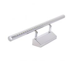 GHB 5W Lampada Bagno Specchio Lampada da Bagno Luci da Toletta 21 LED SMD 5050 Luce Bianco Caldo, Acciaio Inox