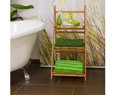 Relaxdays Scaffale Bagno, Bambù, HBT: 100 X 45 X 33 cm, Marrone
