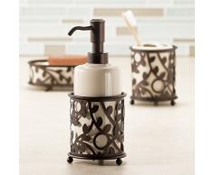 InterDesign Vine Portaspazzolini, Metallo, Beige, 9x10.25x0.2 cm