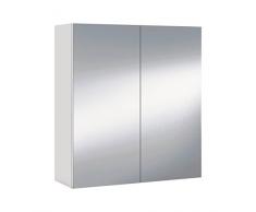 Links Mobile da Bagno pensile con anta a specchio, bianco lucido