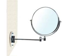 HIMRY® Doppio Faccia specchio da Trucco, Ingranditori 10X, ø 20 cm, con foratura o senza forature, 8 Pollici Specchio a parete, Specchio da Bagno per Trucco e Rasatura, Specchi per radersi, specchio da barba, Specchio cosmetico,