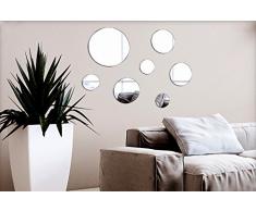 Specchi decorativi tondi da parete 7 pezzi fissaggio adesivo specchio rotondi tondo