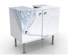Mobile per lavabo design Skier In The Alps 60x55x35cm, basso, Larghezza: 60cm, regolabile, mobiletto da lavandino, lavandino, mobiletto da lavabo, lavabo, mobiletto, bagno, bagnetto, mobile da bagno