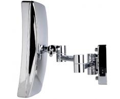 VELMA - SQUARE - LED220 5x - Esclusivo Specchio cosmetico / Specchio ingranditore / Specchio da trucco / Specchi per radersi illuminato a LED dal design elegante e senza tempo- Ingrandimento x5 - Orientabile - Allineabile alla