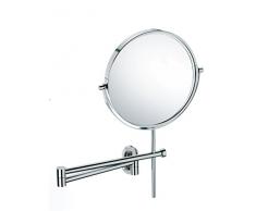 Kela Set da bagno, in acciaio inox/vetro, mod. Lucido Specchio cosmetico da parete argento