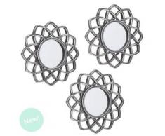 Set 3 Specchi Da parete Decorato Crema
