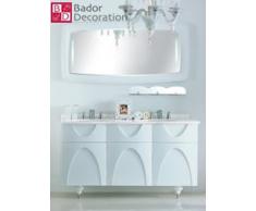 Lavabo doppio lavabo design vanità di lusso in marmo bianco 150,4x83,5x54,5