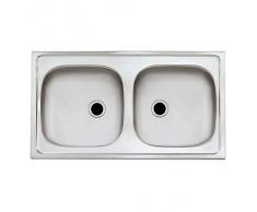 Doppi lavandini-lavandino in acciaio inox BB SCOUT 18/10 con troppopieno/doppio lavandino/lavandino/lavandino in acciaio inox
