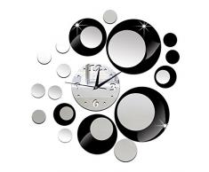 DIY Specchi Orologi da Parete Nero Personalizzato Cerchio di Colore Personalizzati Sveglia da Parete Casa Moderni da Muro Grandi Dimensioni Orologio Murale