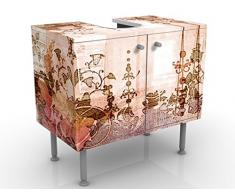 Mobile per lavabo design Old Grunge 60x55x35cm, basso, Larghezza: 60cm, regolabile, mobiletto da lavandino, lavandino, mobiletto da lavabo, lavabo, mobiletto, bagno, bagnetto, mobile da bagno