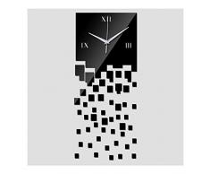 DIY Specchi Orologi da Parete Nero Piazza Personalizzati Sveglia da Parete Casa Moderni da Muro Grandi Dimensioni Orologio Murale