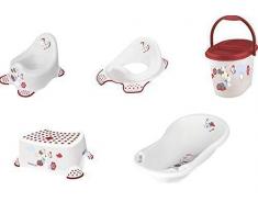Set Minnie (5 pezzi) vasca da bagno + vasino + base WC + sgabello + secchio pannolini nuovo