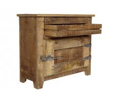 SIT-Möbel 2501-01 - Armadietto pensile "Frigo", 70 x 30 x 60 cm, in legno di mango massiccio, con maniglie da frigorifero, laccatura naturale